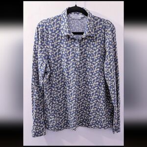 Simons Blue and Yellow Patterned Men's Shirt